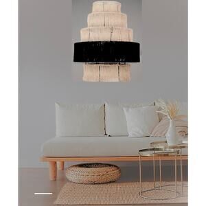 5-tier Woven Jute Pendant Light 22”x22”x29/88” River of Goods Adriano 40 Watts